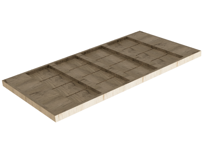 Steigerhout tafelblad bouwpakket op maat met omranding - Breedte 63 cm